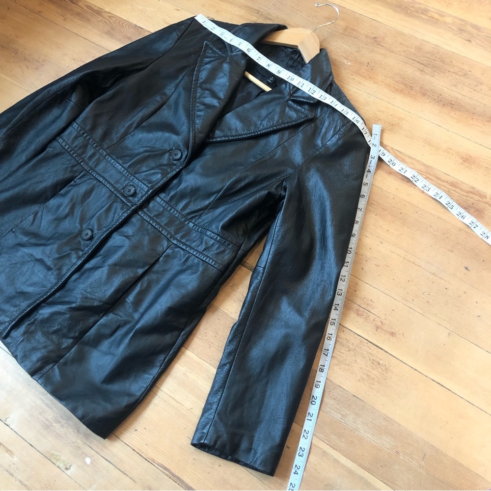 Y2K Vintage Leather blazer Jacket | M - Picture 12 of 13